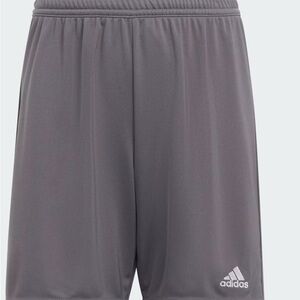 Youth Boys Entrada Adidas Gray Athletic Shorts with Elastic and Tie Waistband